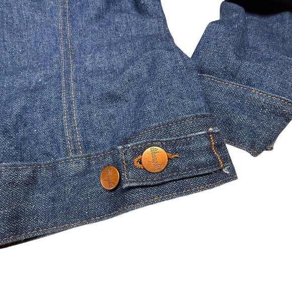 Wrangler Girls Denim Jacket Size 16 – Vintage 11 oz Cotton VINTAGE - Picture 5 of 10